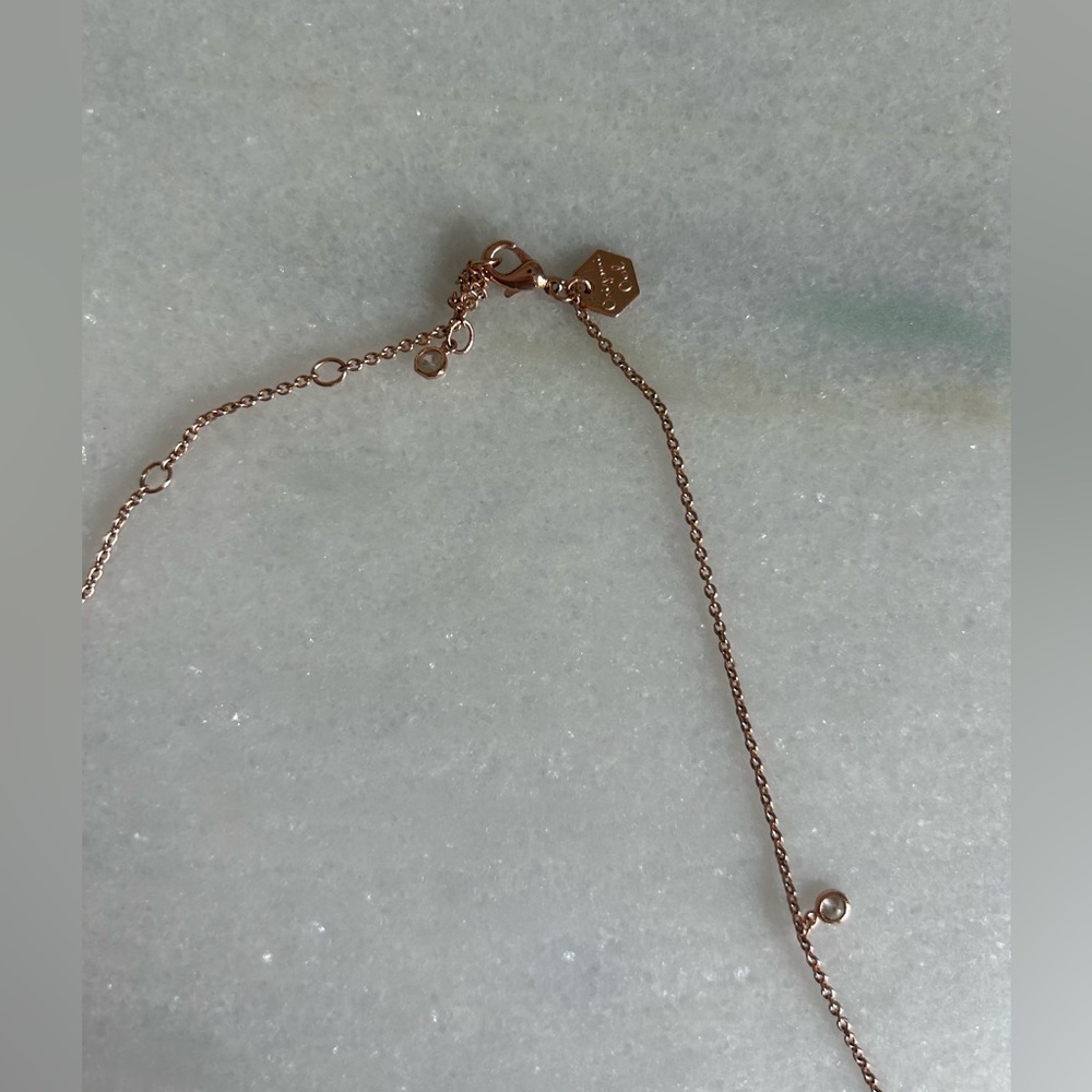 Origami Owl Rose Gold Dainty Drop Crystal 16"-18" Chain CN4024 - Picture 3 of 5
